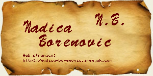 Nadica Borenović vizit kartica